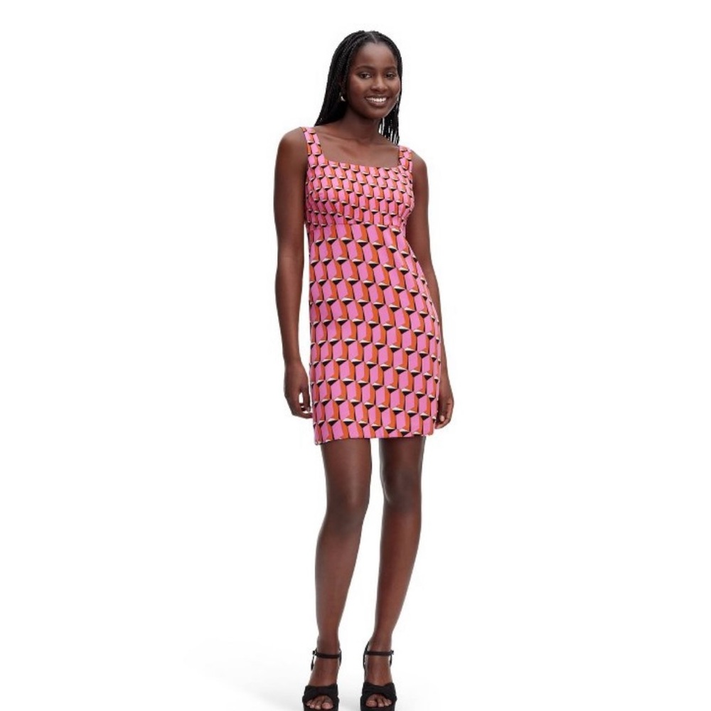 90's Shift Pink Modern Geo Mini
Dress - DVF for Target